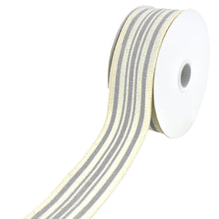 Woven French Stripes Wired Ribbon, 1-1/2-Inch, 10-Yard