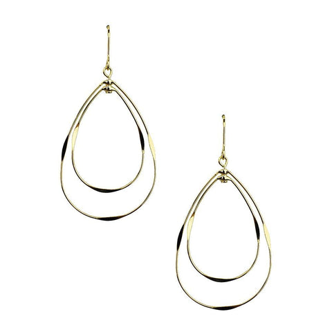 Geometrical Tear Drop Dangle Earrings, 1-1/2-Inch