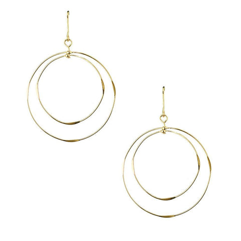 Concentric Circle Drop Earrings, 1-1/2-Inch