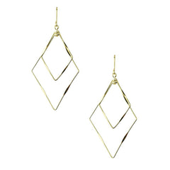 Geometrical Diamond Shaped Drop Dangle Earrings, 2-Inch