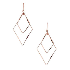 Geometrical Diamond Shaped Drop Dangle Earrings, 2-Inch