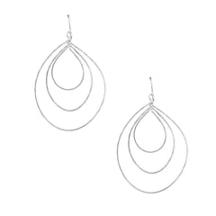 Geometrical Spiral Tear Drop Earrings, 2-Inch