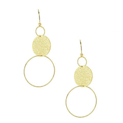 Geometric Textured Circle Drop Earrings, 2-Inch