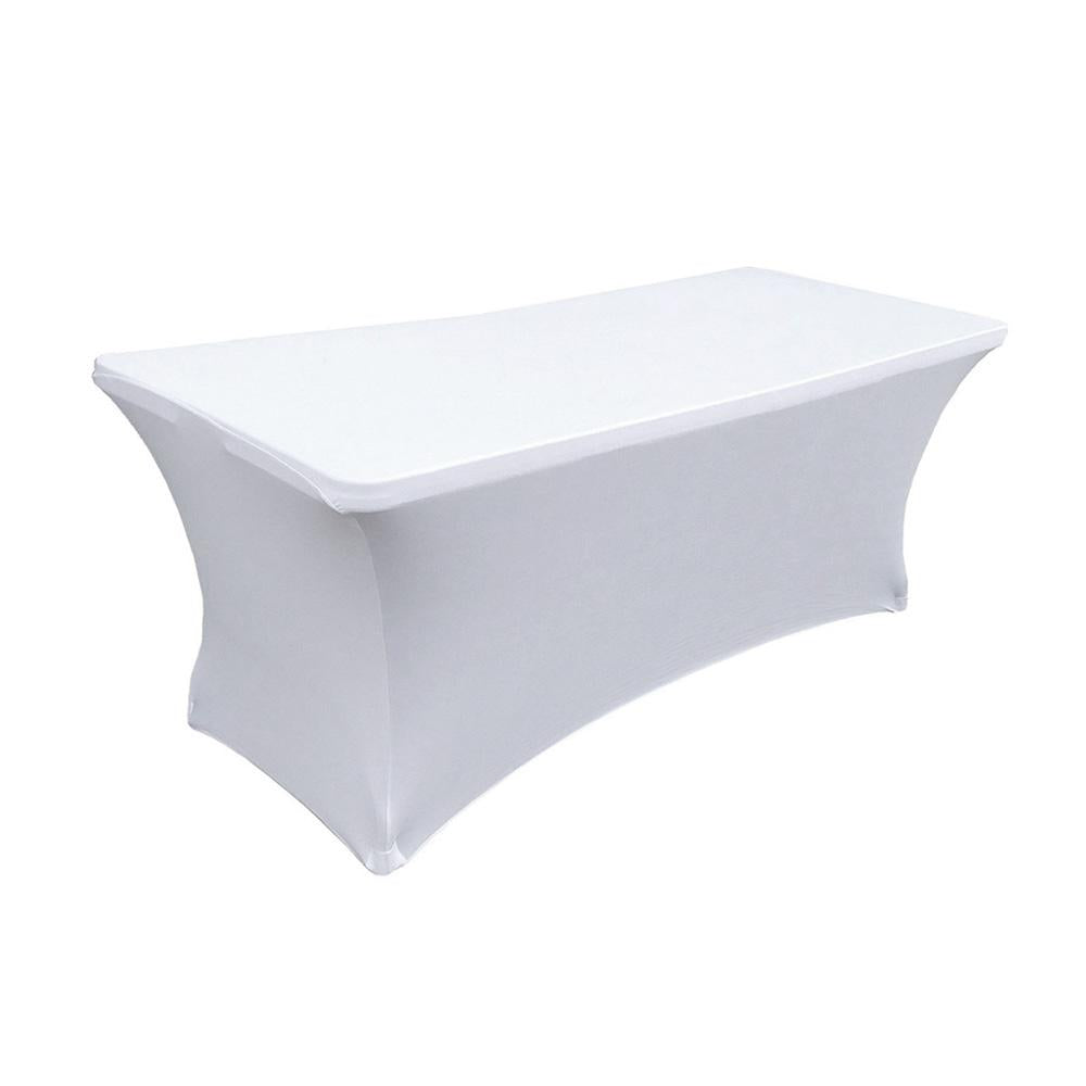 Rectangular Spandex Table-Cloth Cover, 6-Feet, White