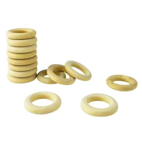 DIY Craft Wood Rings, 1-1/8-Inch, 14-Count - Natural