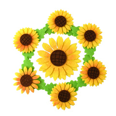 Assorted Felt Adhesive Sunflowers, 6-1/2-Inch, 3-Piece