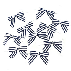 Striped Grosgrain Twist Tie Bows, 7/8-Inch, 10-Count