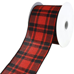 Christmas Woven Josh Plaid Wired Ribbon, 2-1/2-Inch, 10-Yard