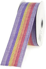 Rainbow Striped Vintage Cloth Ribbon 1-1/2-inch, 10-yard