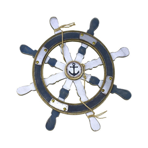 Nautical Wood and Metal Ship Wheel, 19-Inch