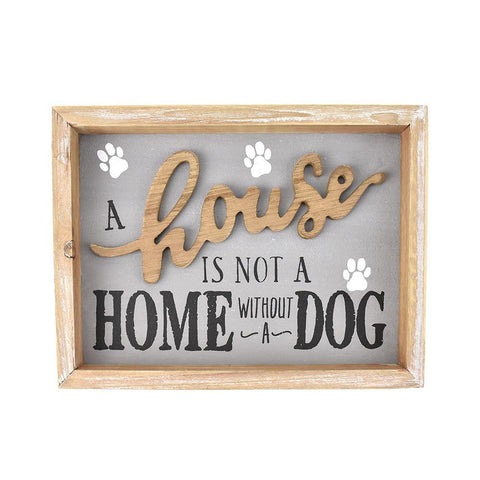 Dog Lover's Message Wooden Frame, 9-1/2-Inch