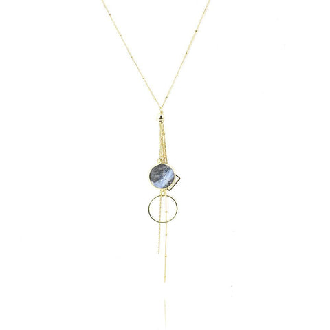 Geode Geometric Tassel Pendant Necklace, 27-Inch