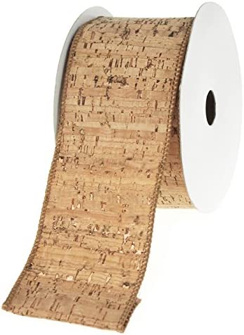 Natural Faux Birch Wired Edge Ribbon, 10-yard