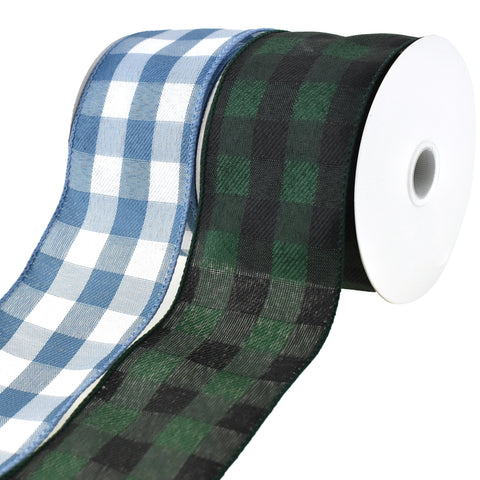 Buffalo Plaid Wired Ribbon, 2-1/2-inch, 10-yard