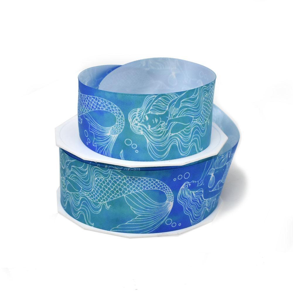 Elegant Mermaid Coastal Satin Ribbon, 1-1/2-Inch, 20-Yard