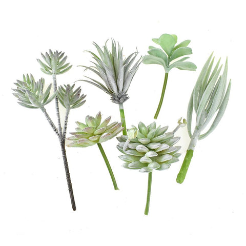 Artificial Aloe Plant Decorations, Assorted Sizes, 6-Piece