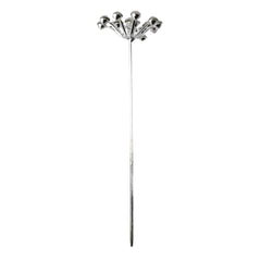 Rhinestone Floral Tip Pins, 3-Inch, 9-Count - Silver