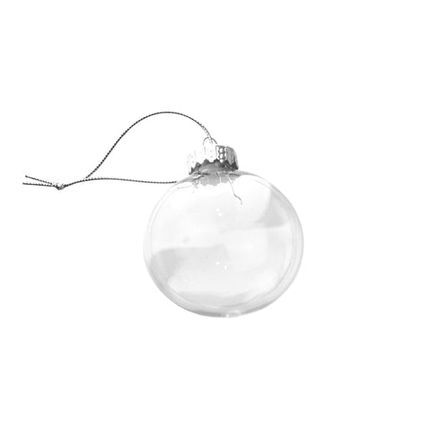 Christmas Fillable Plastic Round Ornament, 4-Inch