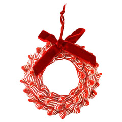 Peppermint Wreath Christmas Ornaments, 5-Inch, 2-Piece