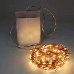 100 LED Thin Copper Wire Battery Operated String Lights, 32-Feet