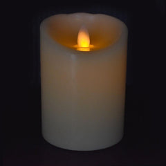 Flameless Wax Pillar LED Candle, Warm White, 4-1/2-Inch