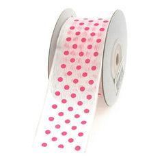 Polka Dot Organza Ribbon Wired Edge, 1-1/2-inch, 10-yard