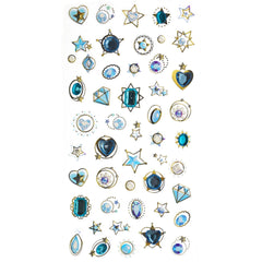 Assorted Jewel Adorment 3D Sticker Sheet, 1/4-inch, 48-piece