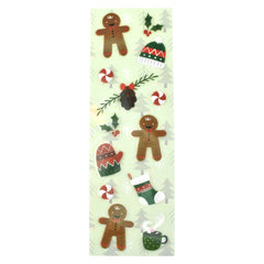 Christmas Gingerbread Man 3D Stickers, 2-1/4-Inch, 13-Piece