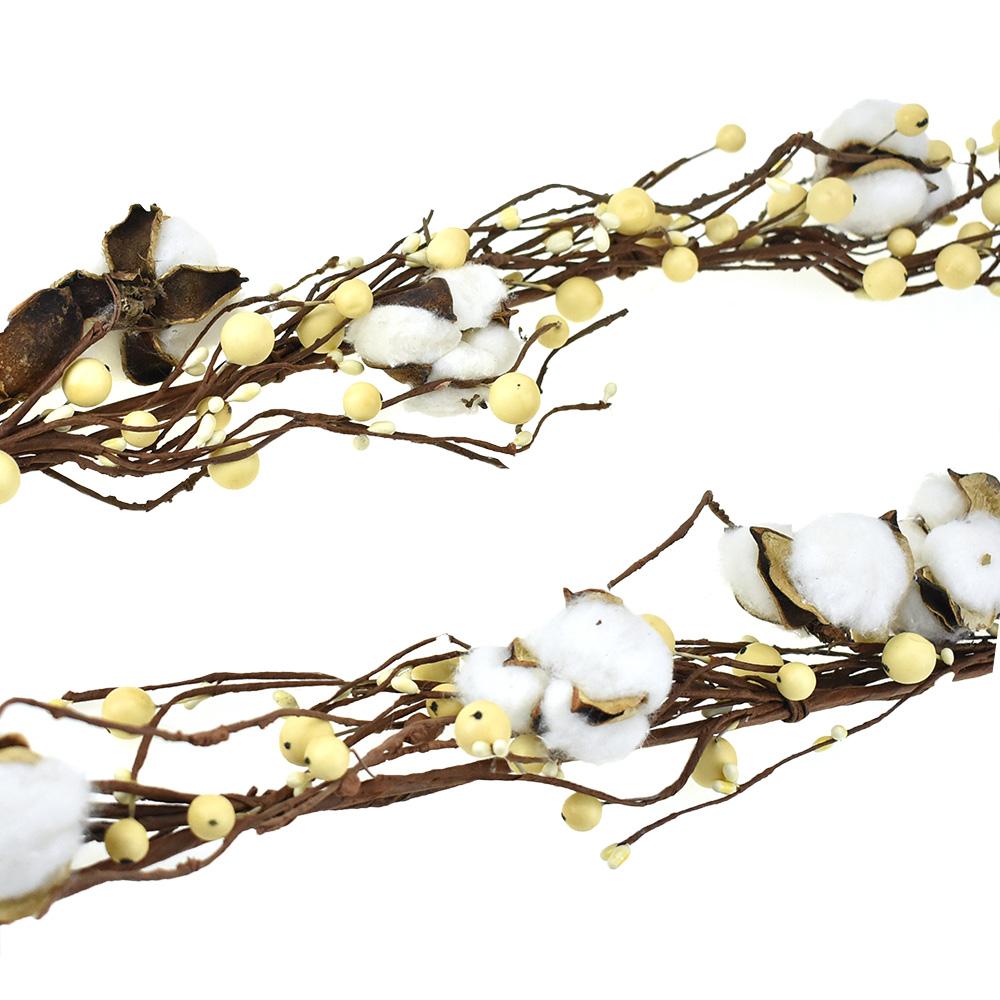 Cotton Branch Garland, 55-Inch