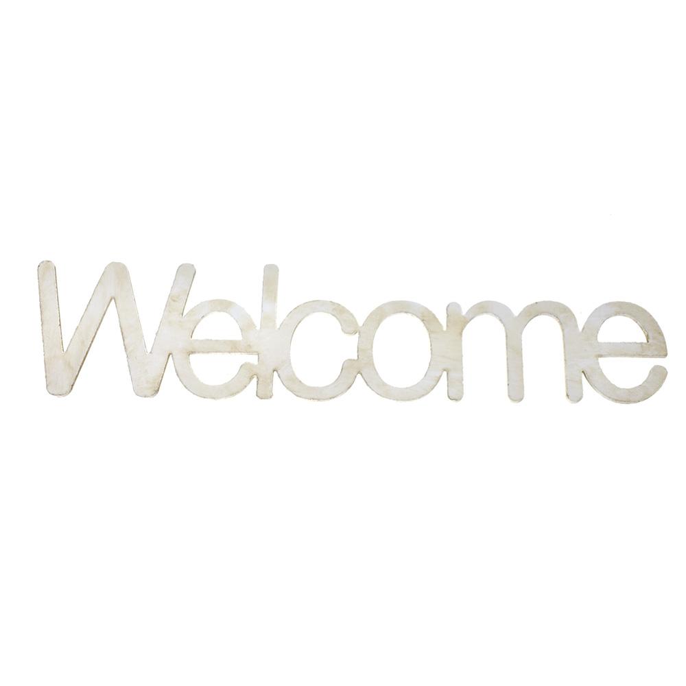 Wooden "Welcome" Word Cutouts, Ivory, 8-Inch, 12-Count