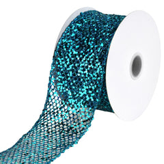 Christmas Dazzling Glitter Chunk Netting Wired Ribbon, 10-yard