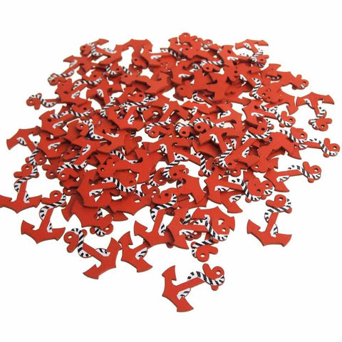 Nautical Anchor Wooden Baby Favors, Red, 1-1/2-Inch, 100-Piece