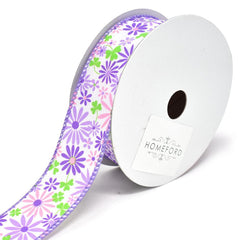 Botanical Tabitha Floral Wired Ribbon, 1-1/2-Inch, 10-Yard