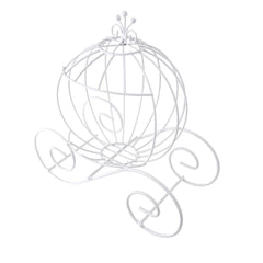 Metal Wire Pumpkin Coach, White