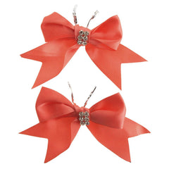 Pre-Tied Satin Bows with Rhinestone, 4-Inch, 2-Piece