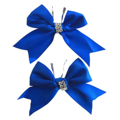 Pre-Tied Satin Bows with Rhinestone, 4-Inch, 2-Piece