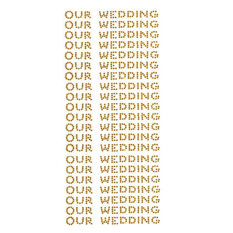 Our Wedding Rhinestone Stickers, 1/2-Inch, 140-Count, Gold