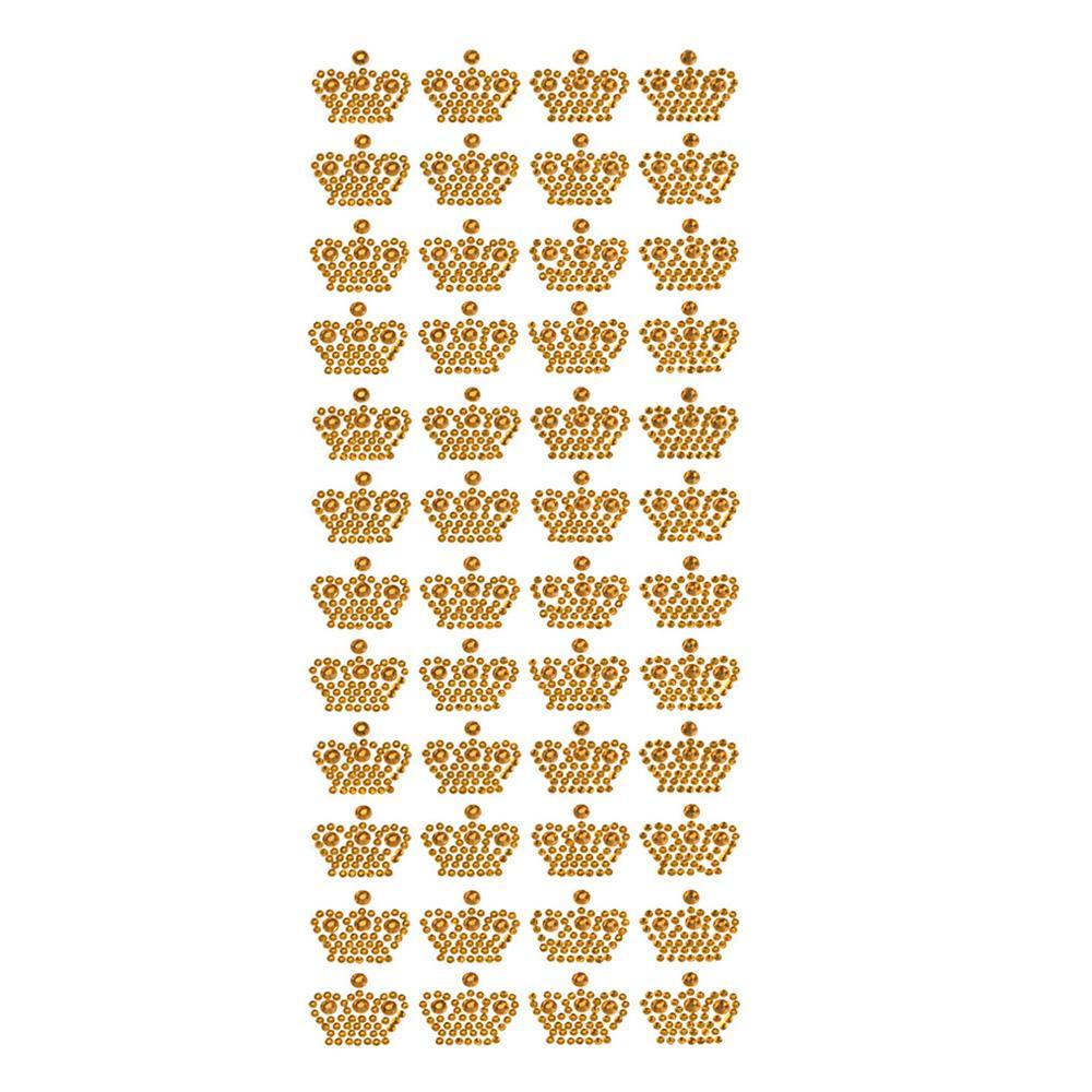 Royal Crown Rhinestone Stickers, 3/4-Inch, 48-Count, Gold