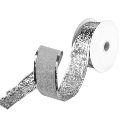 Disco Glitter Metallic Edge Wired Ribbon, 1-1/2-Inch, 10-Yard