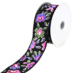 Electric Cartoon Flowers Wired Ribbon, 10-yard