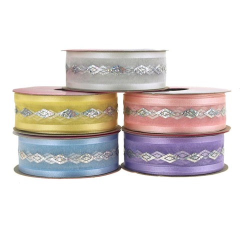 Harlequin Bling Center Sheer Ribbon, 1-1/2-Inch, 3 Yards