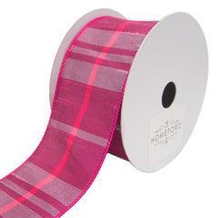 Catalina Plaid Wired Dupioni Ribbon, 2-1/2-Inch, 10 Yards