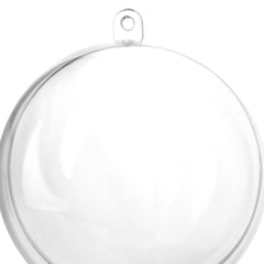 Clear Acrylic Fillable Christmas Ball Ornament, 3-Inch