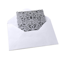 Laser Cut Filigree Accent Blank Invitations, 7-1/4-Inch x 5-Inch, 8-Count