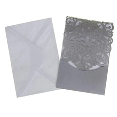 Laser Cut Filigree Accent Blank Invitations, 7-1/4-Inch x 5-Inch, 8-Count