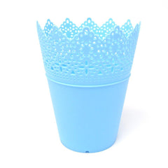 Crochet Styled Plastic Bucket Party Favor, 7-1/2-Inch, 12-Count