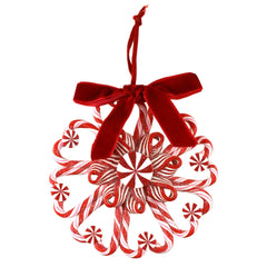 Peppermint Wreath Christmas Ornaments, 5-Inch, 2-Piece