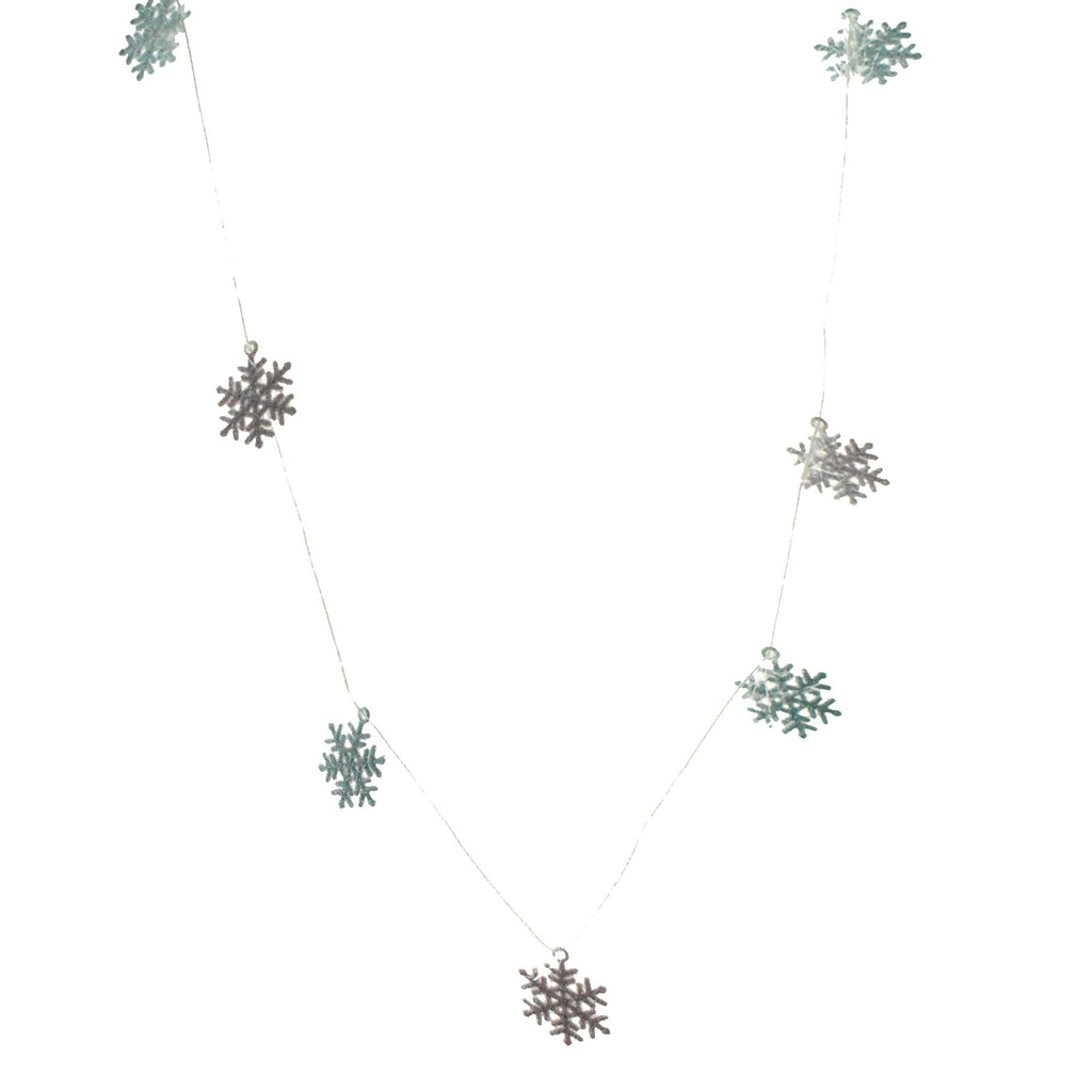 Mini Plastic Glitter Snowflake Garland, 3-Feet