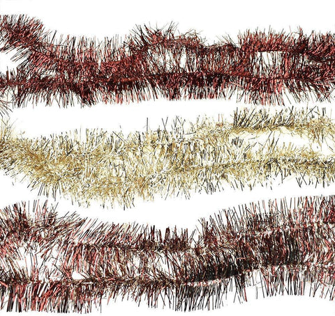 Christmas Shiny Thin Tinsel Garlands, 36-Feet, 6-Piece