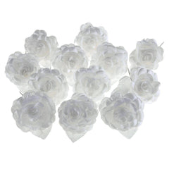 Single Satin Rose Flowers, 2-Inch, 12-Piece